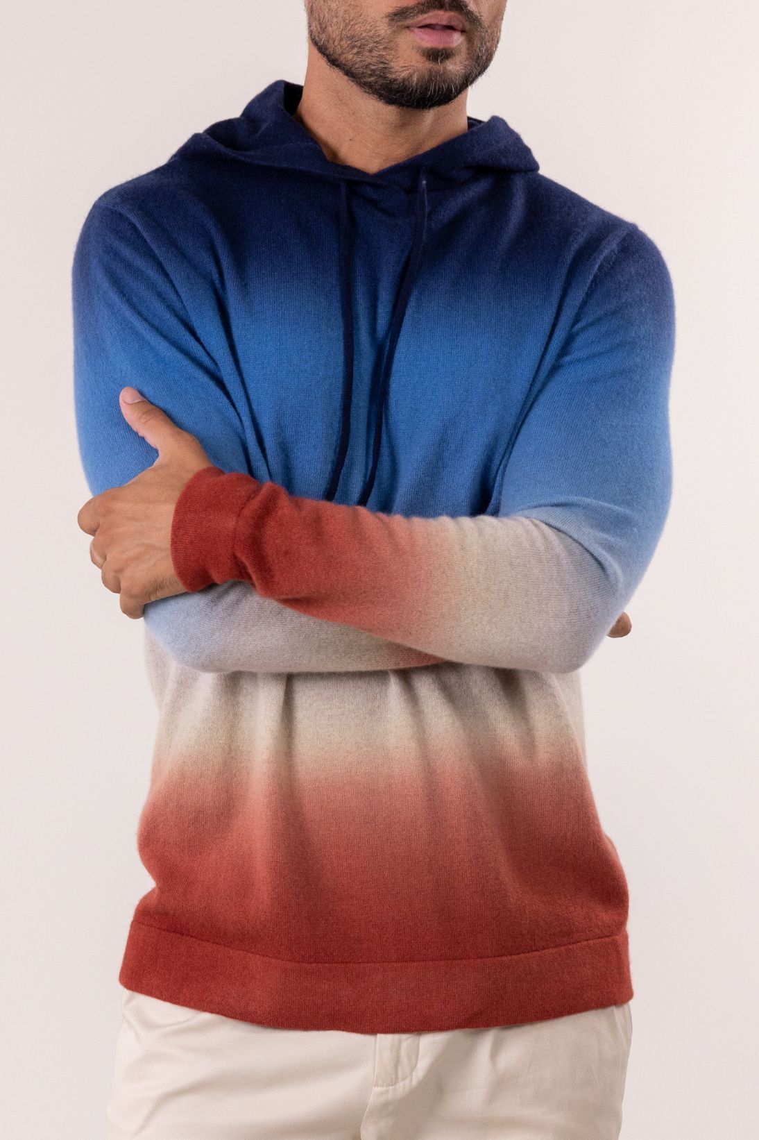 CASHMERE DIP DYE HOODIE PULLOVER