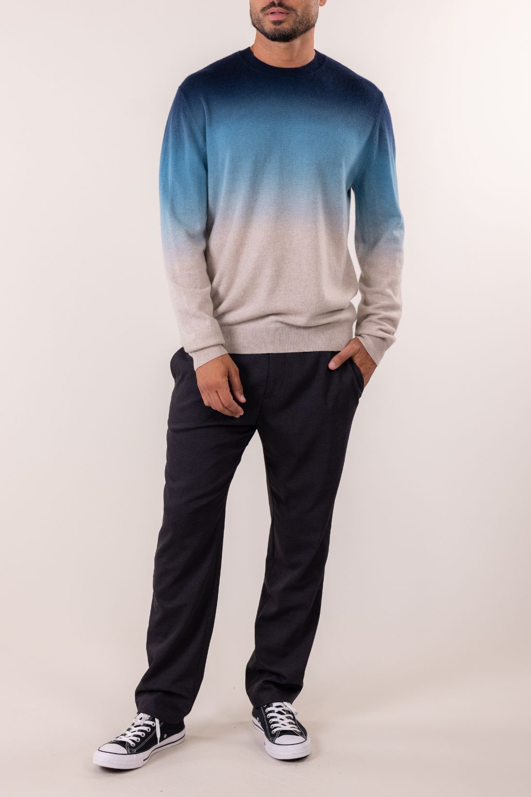 CASHMERE DIP DYE CREWNECK