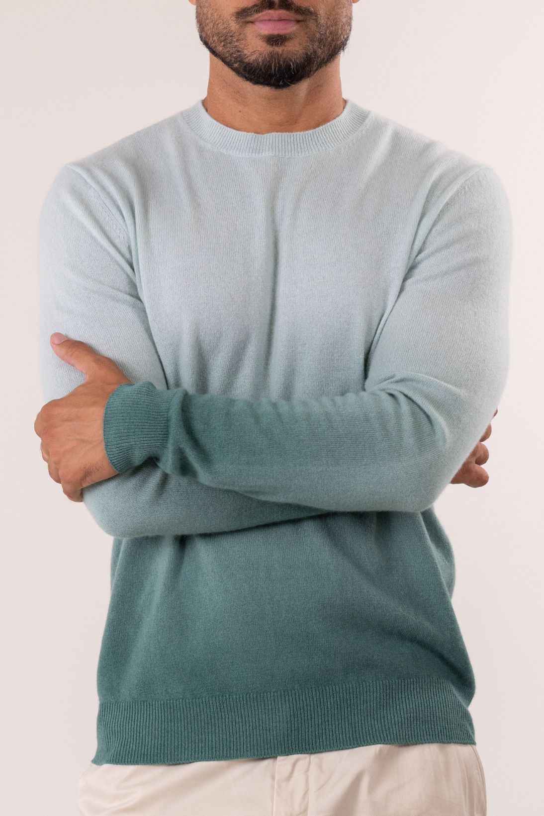 CASHMERE DIP DYE CREWNECK