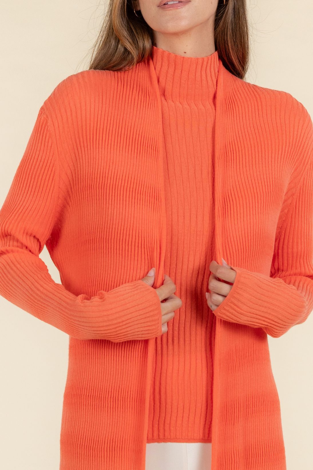 VARIEGATED RIB DUSTER CARDIGAN