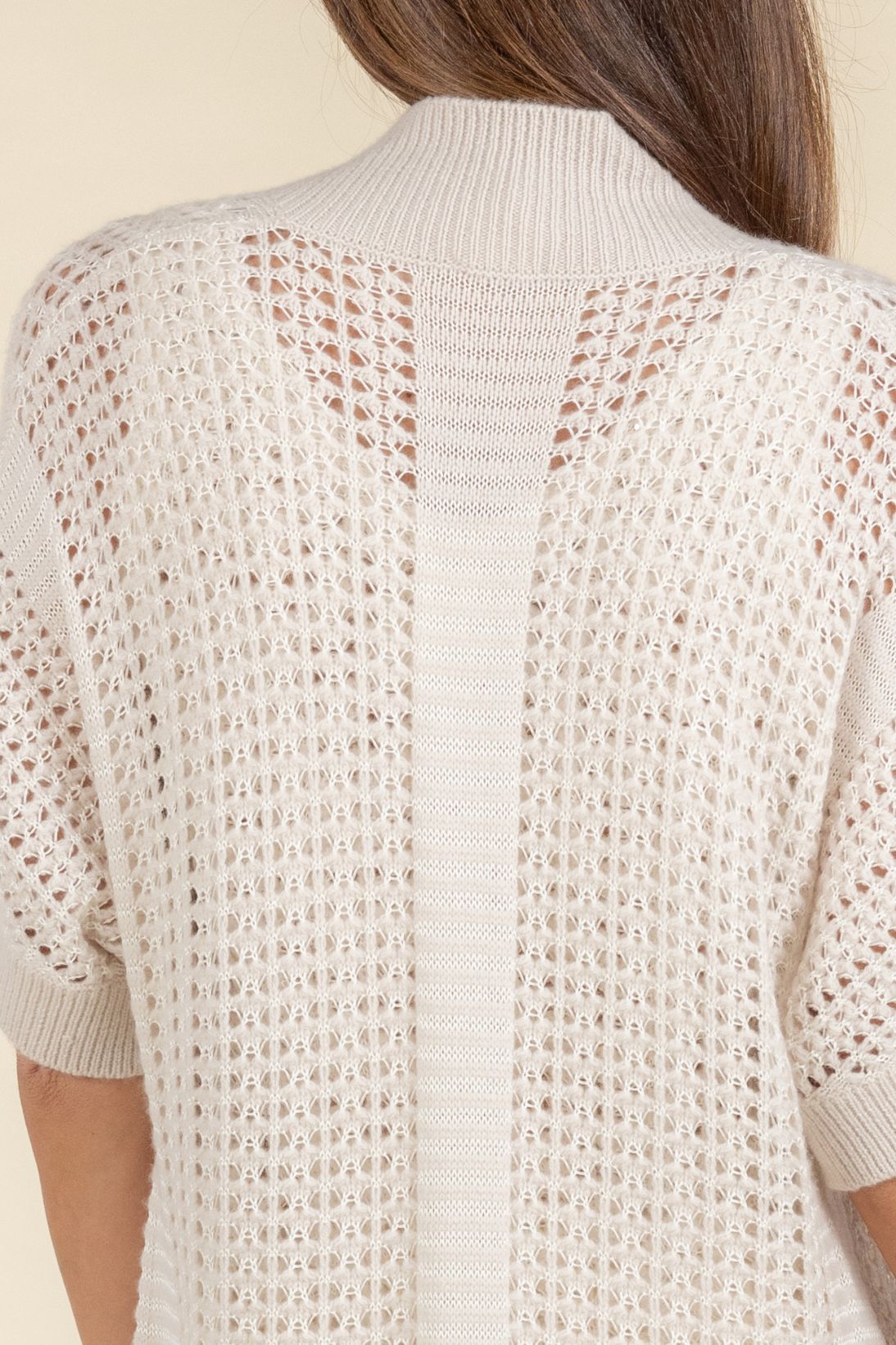 SEQUINS OPEN WEAVE CARDIGAN