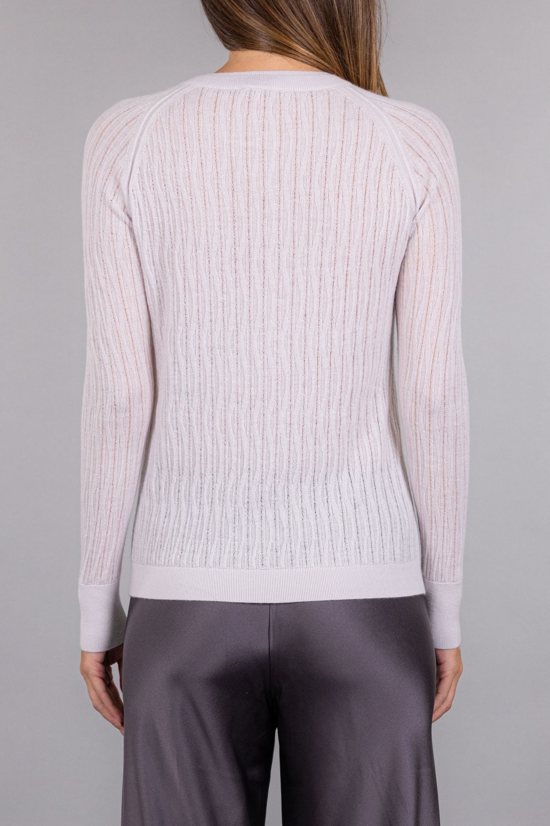 SHEER RIBBED BUTTON-UP TOP