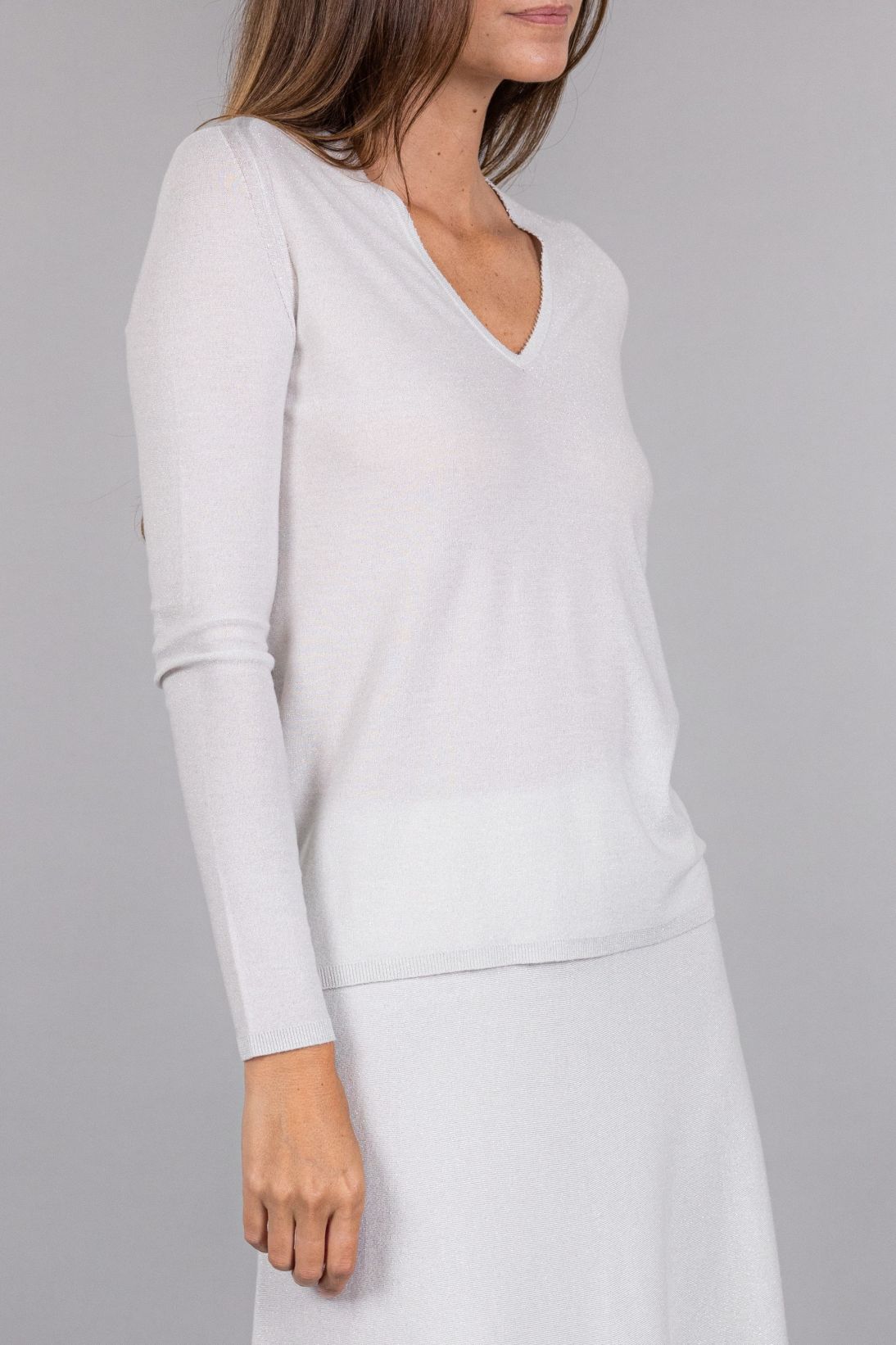 LUREX V-NECK TOP