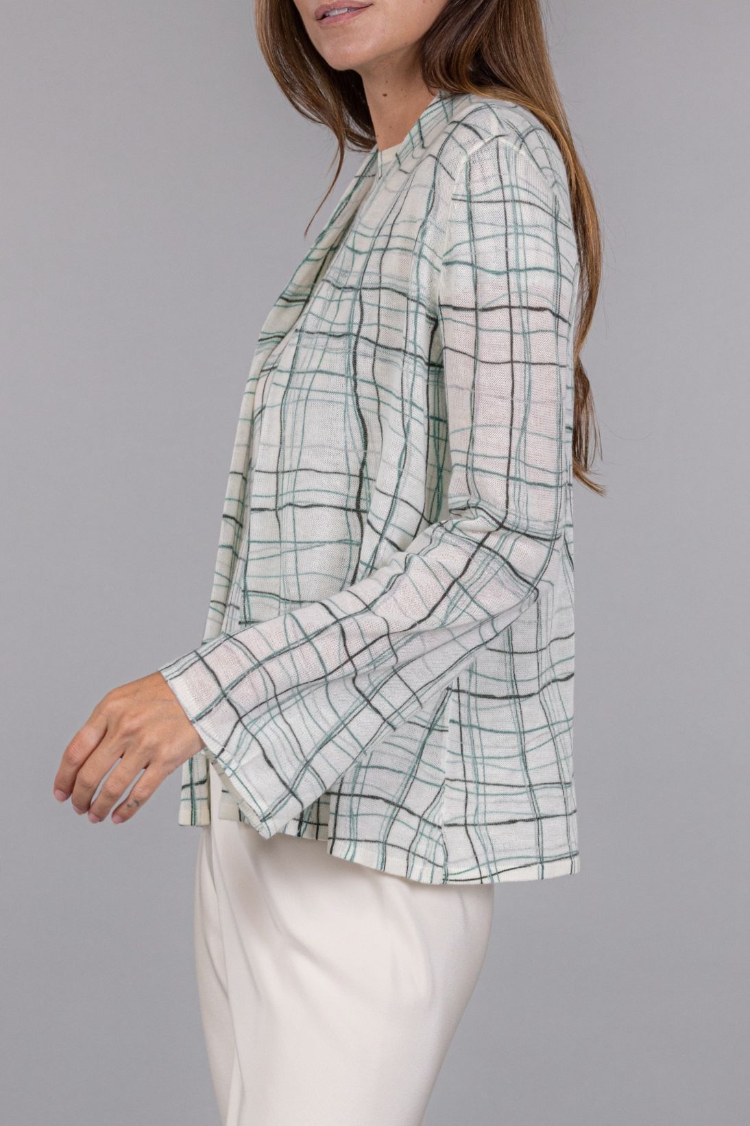 PRINTED OPEN FRONT CARDIGAN