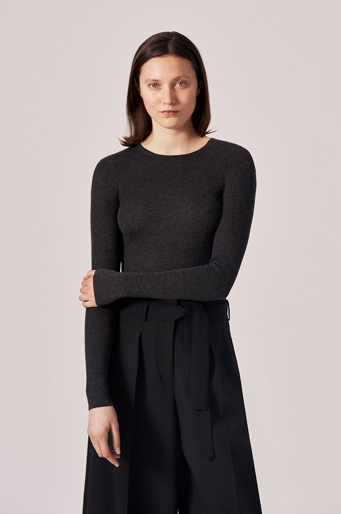 CASHMERE / SILK RIB CREWNECK