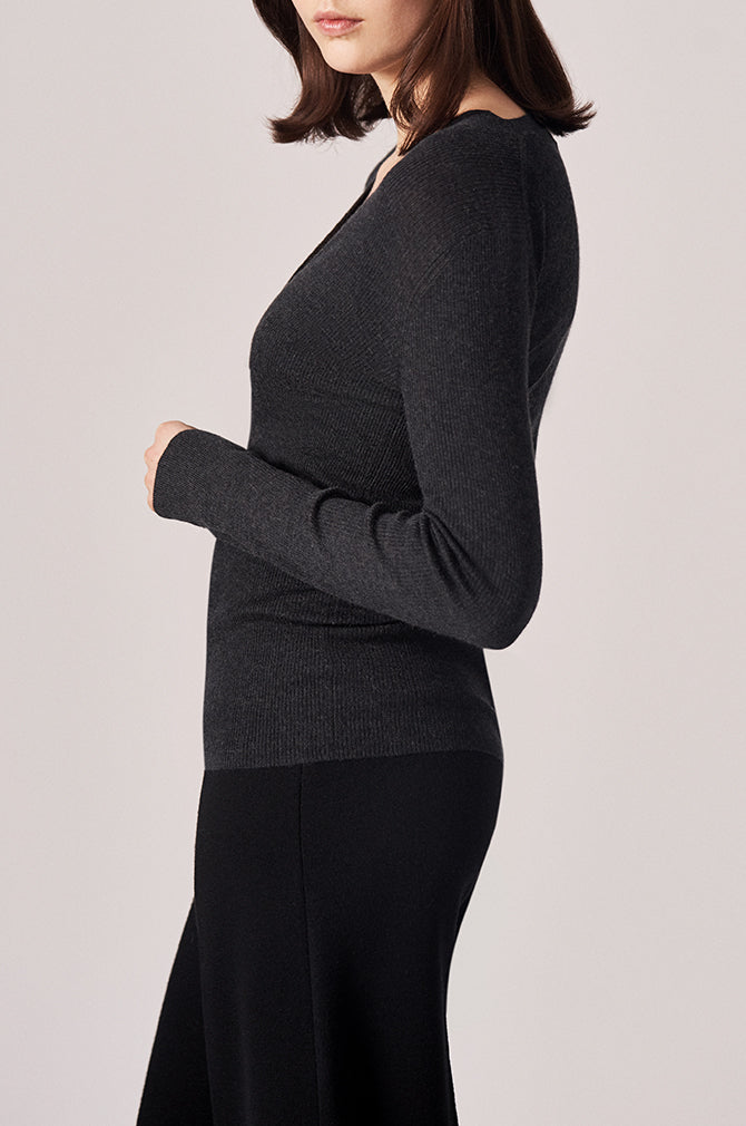 CASHMERE / SILK RIB CARDIGAN