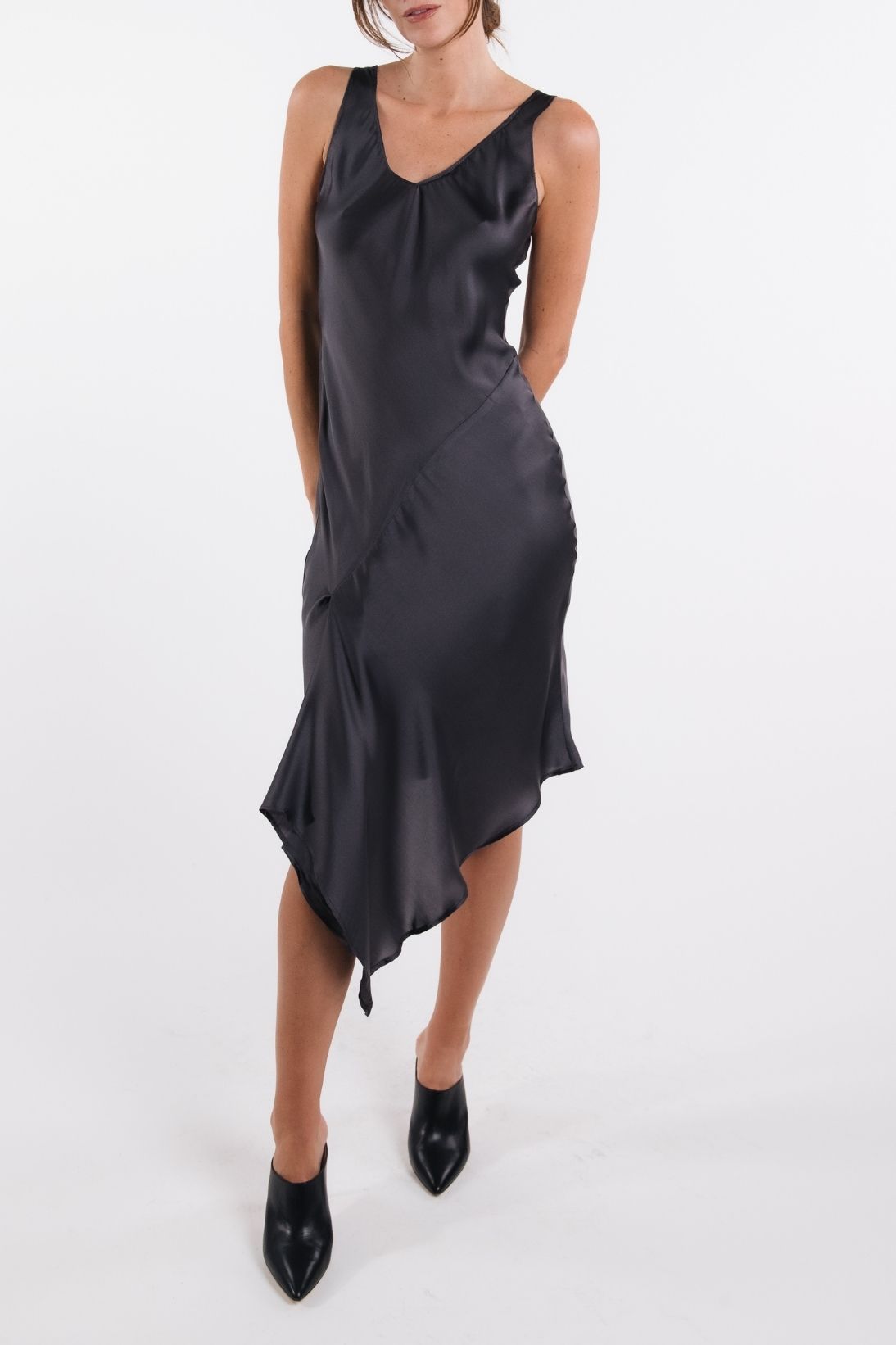 Women's asymmetric silk bias dress | TSE Women's asymmetric silk bias dress | TSE