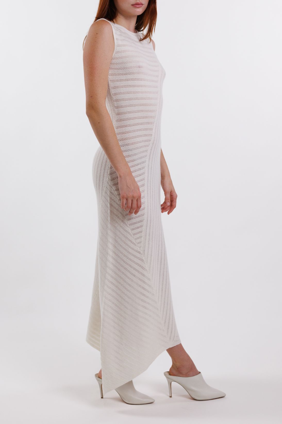 SHEER STRIPE HANDKERCHIEF DRESS