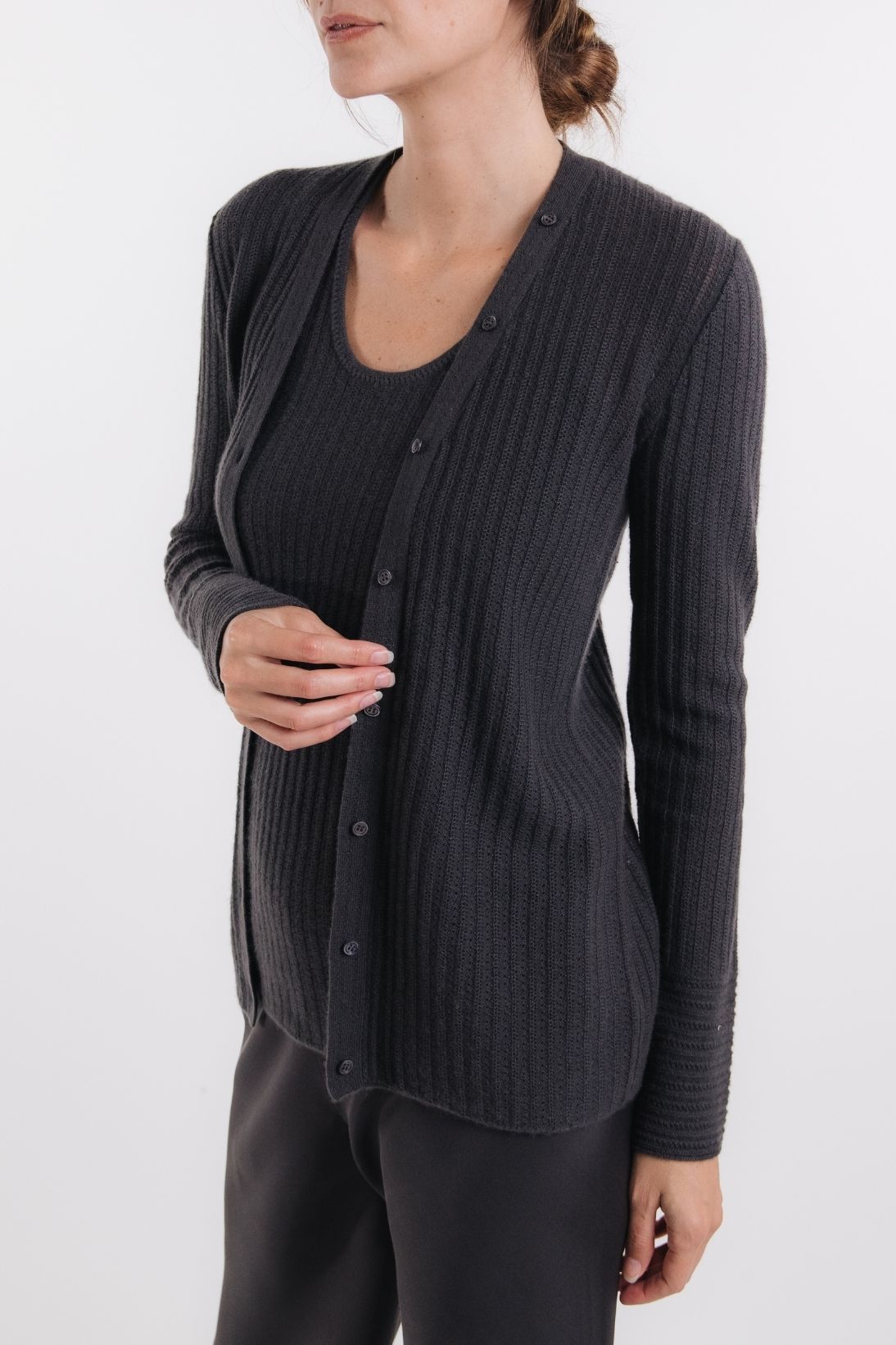 CASHMERE PIQUE STITCH TANK