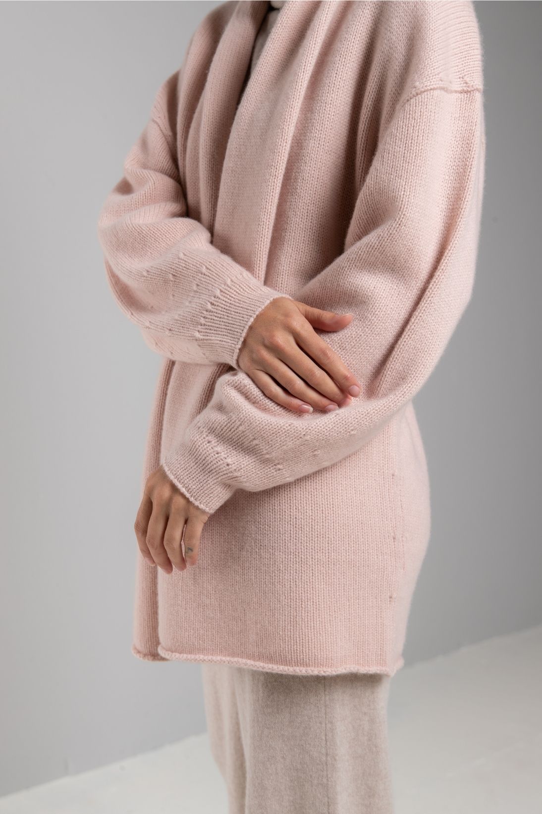 RECYCLED CASHMERE SHAWL COLLAR CARDIGAN