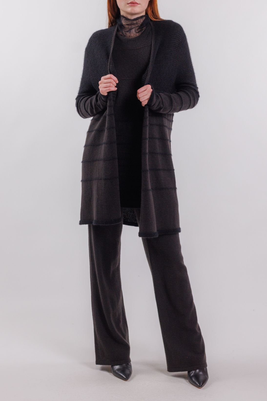 Women's Weave Stitch Open Cardigan TSE - Main Image