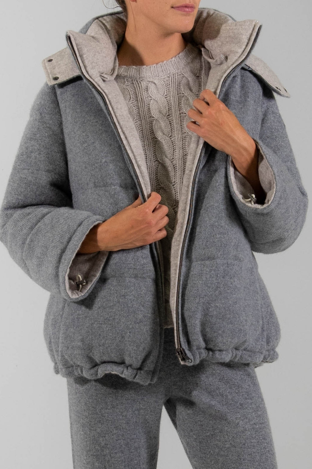 Threadbare tulip hooded puffer coat in slate discount grey