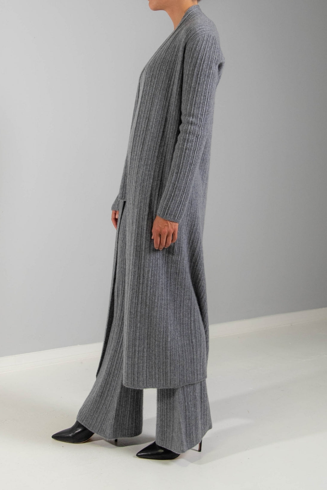 RECYCLED CASHMERE RIBBED DUSTER