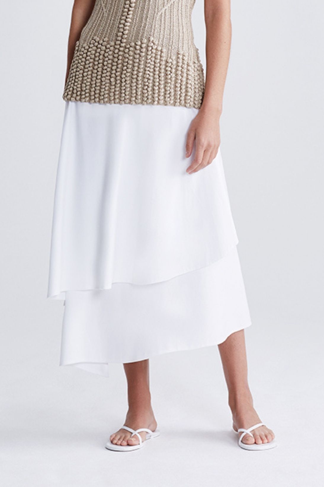 DRAPED DOUBLE LAYER WRAP SKIRT