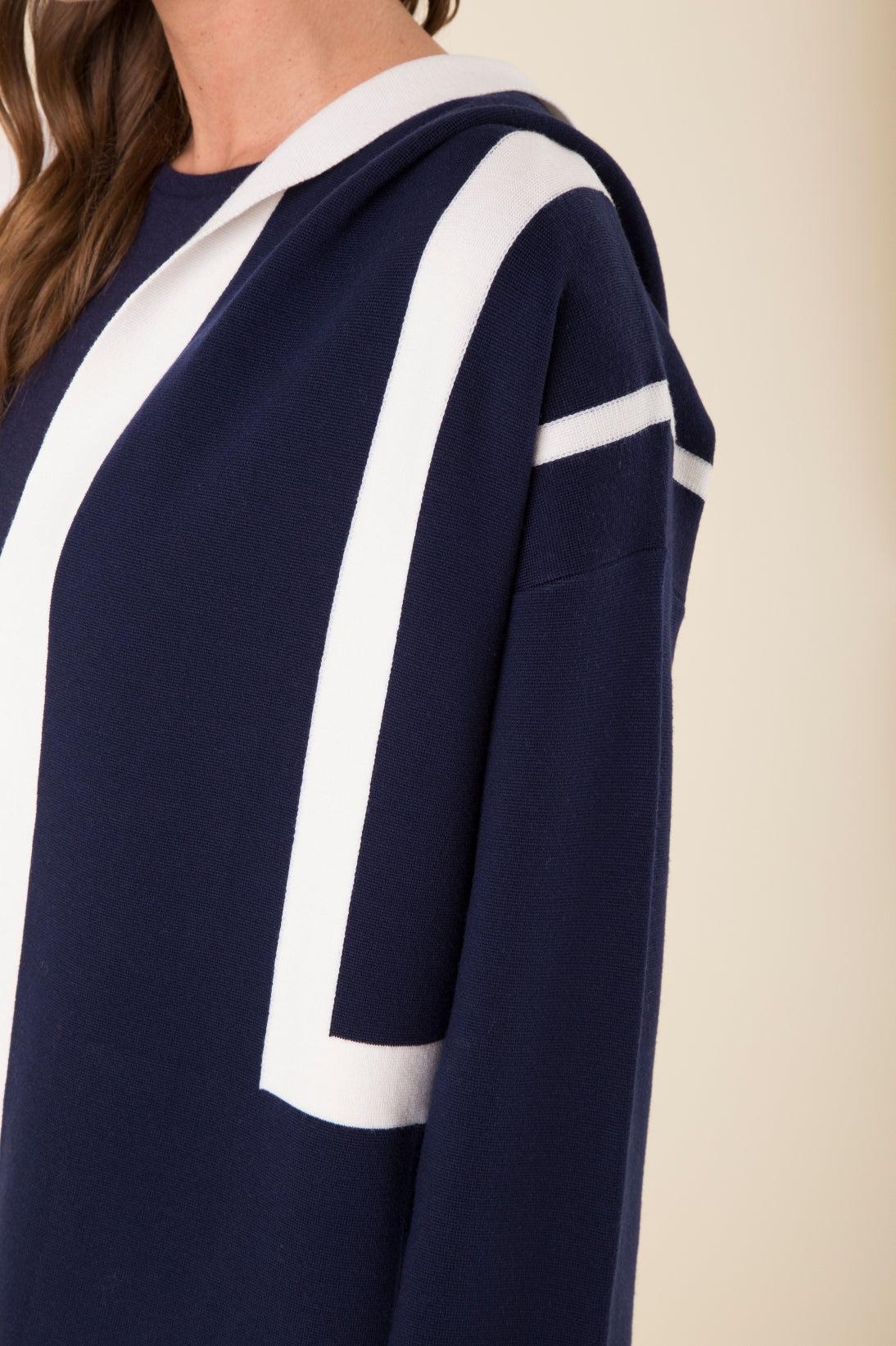 HOODED CARDIGAN W/BORDER