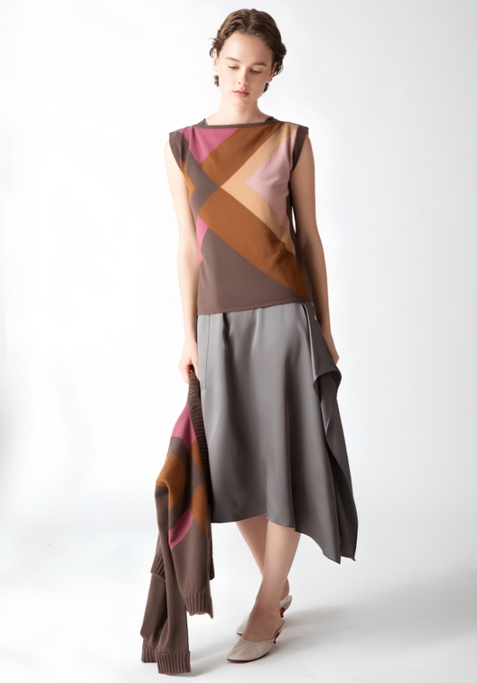 INTARSIA SLEEVELESS TOP