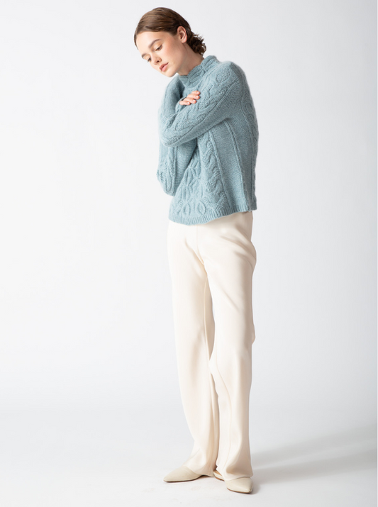 MIXED CABLE MOCKNECK
