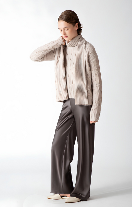 CABLE SHAWL CARDIGAN