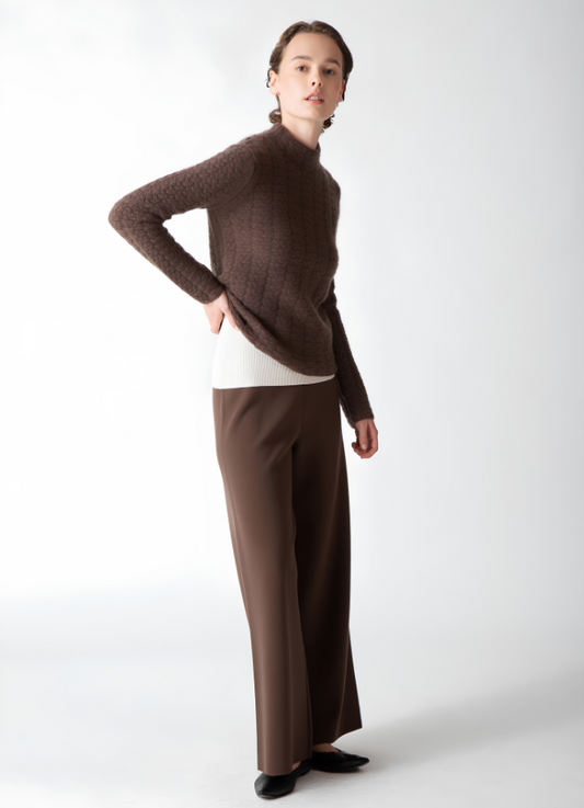CABLE STITCH MOCKNECK TOP