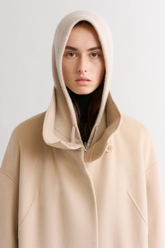 CASHMERE FUNNEL NECK COAT