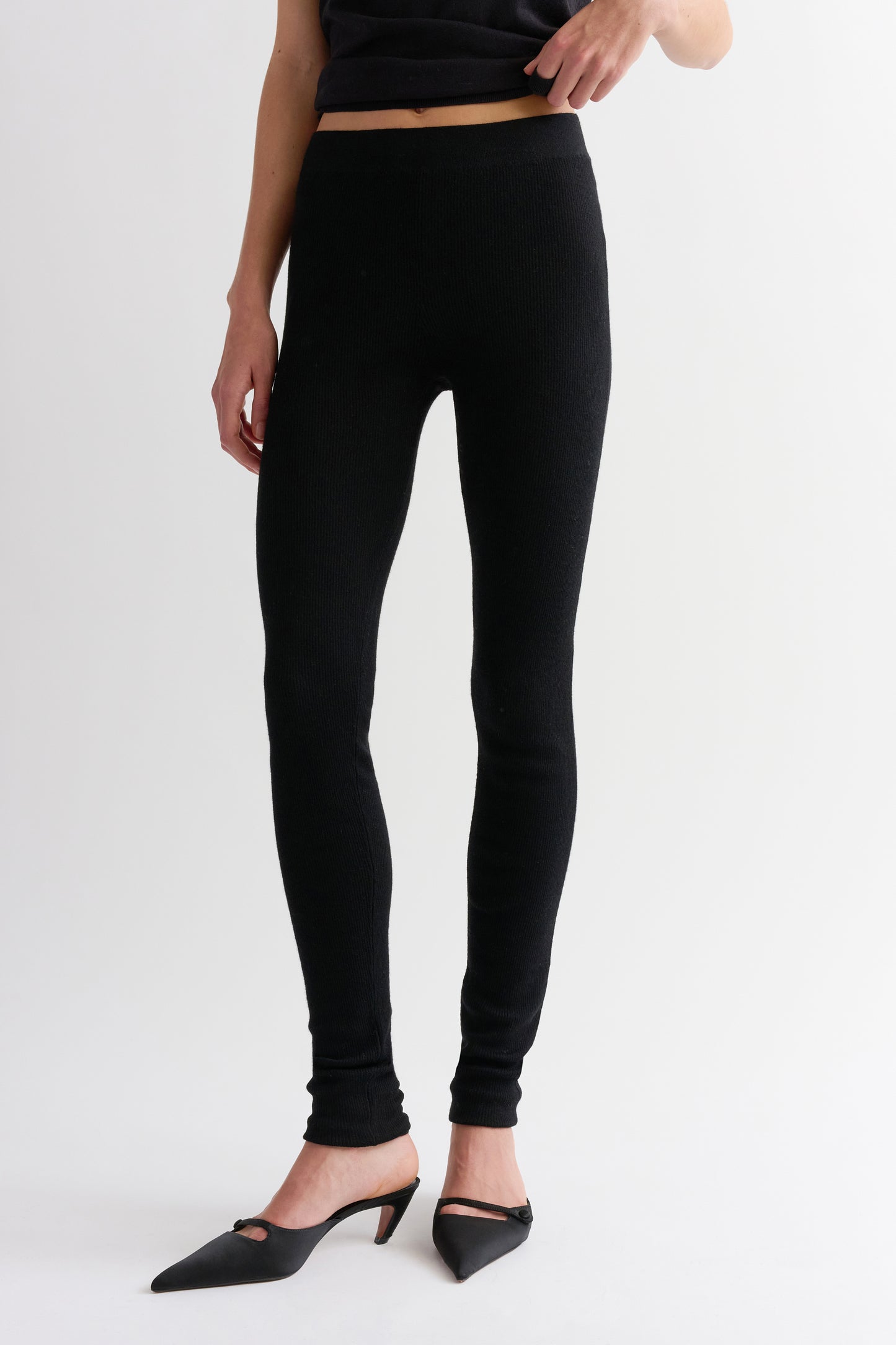 CASHMERE / SILK RIBBED LEGGINGS