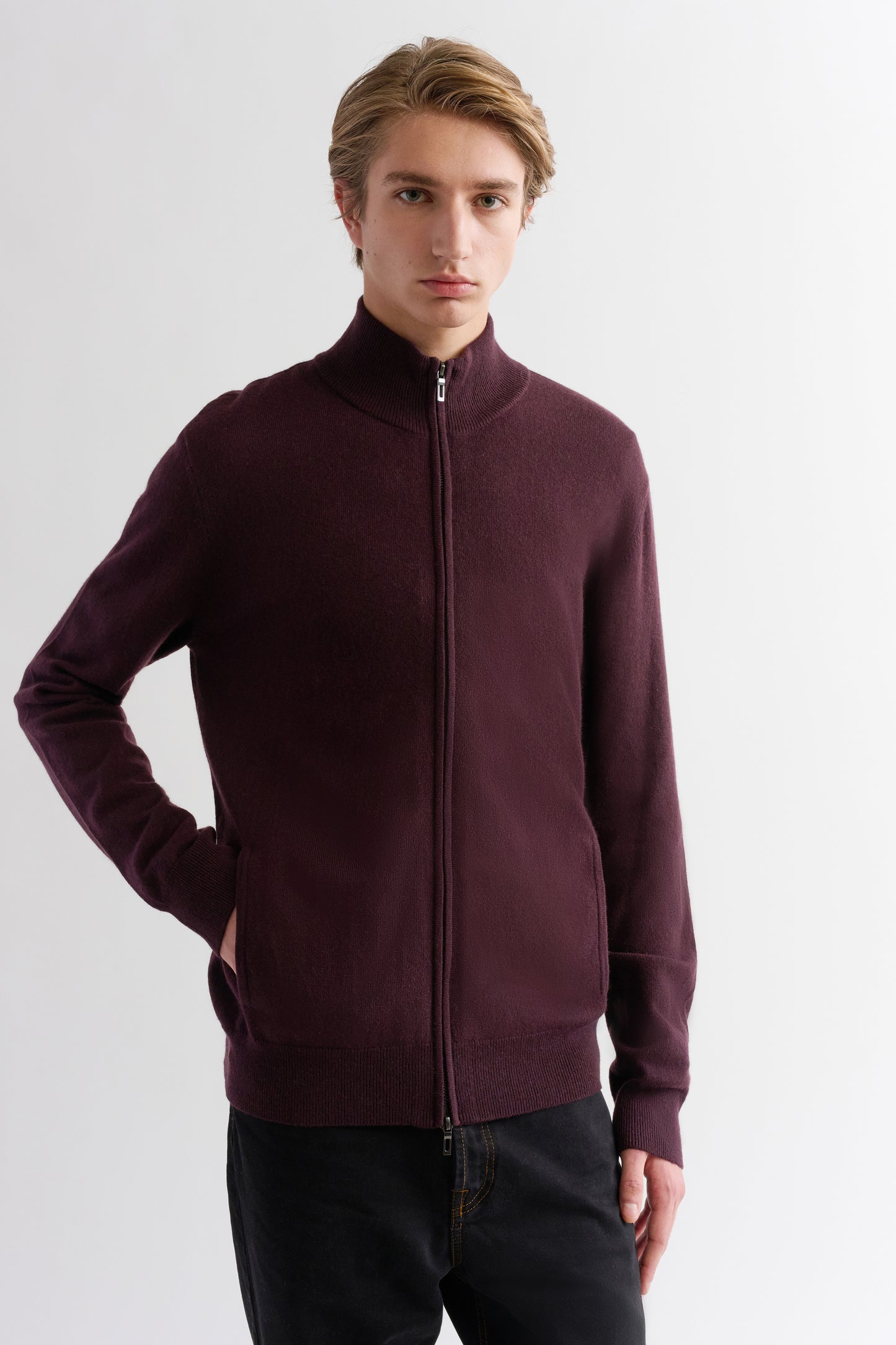 SUSTAINABLE CASHMERE FULL ZIP CARDIGAN