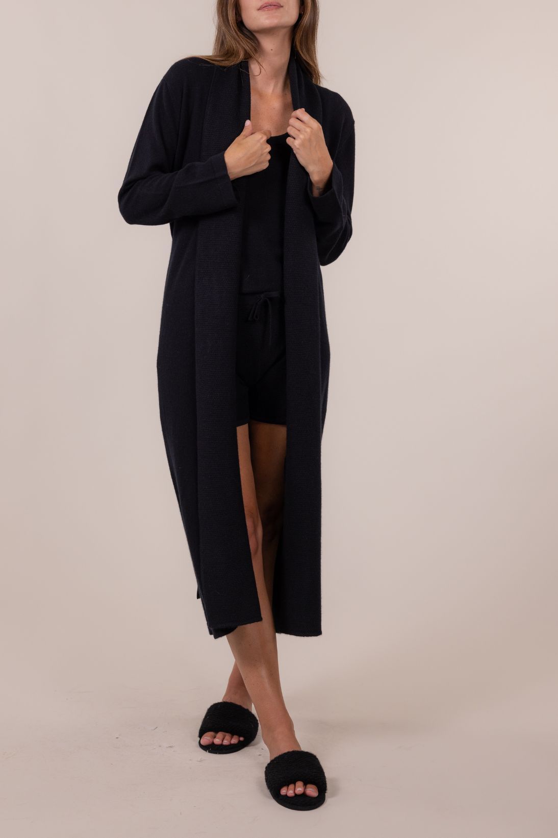 WAFFLE STITCH PLACKET ROBE