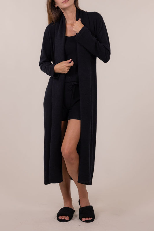 WAFFLE STITCH PLACKET ROBE