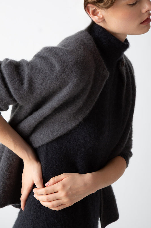 BOUCLE CASHMERE OPEN FRONT CARDIGAN