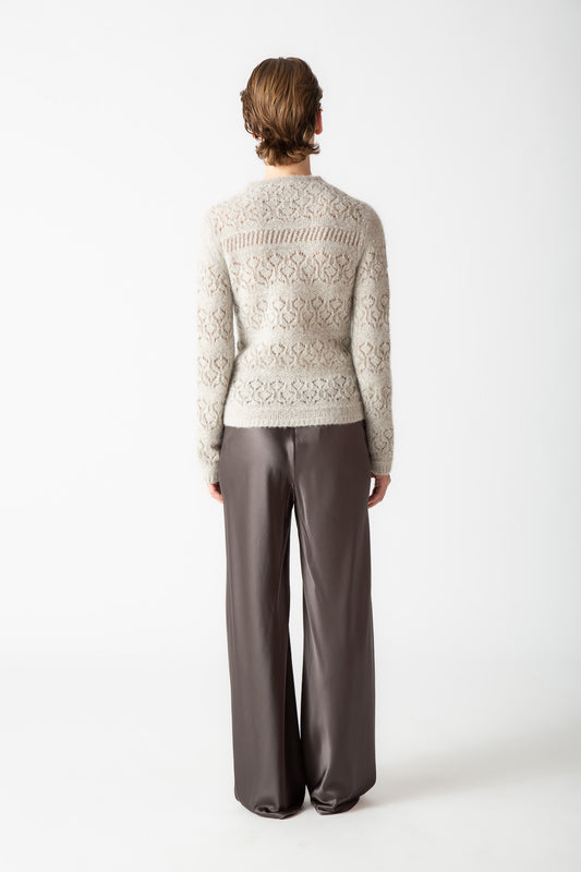 BOUCLE CASHMERE MOCKNECK TOP