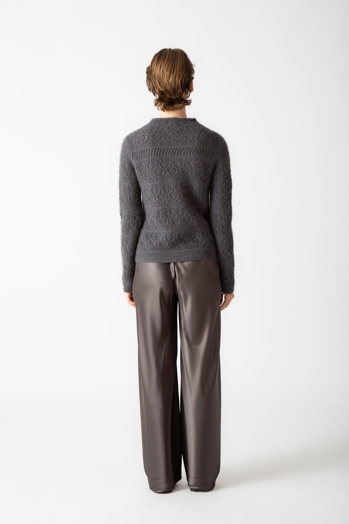 BOUCLE CASHMERE MOCKNECK TOP