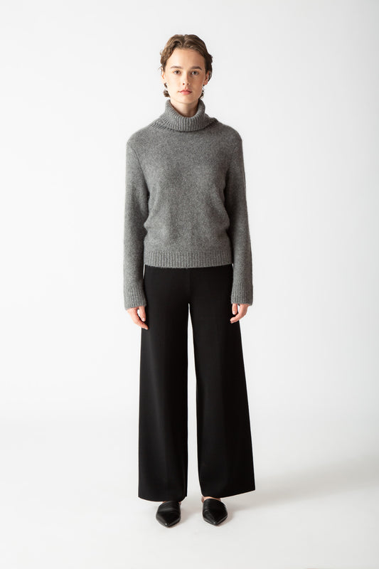 BOUCLE CROPPED TURTLENECK