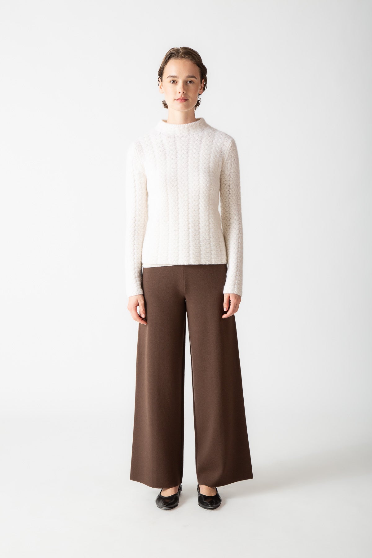 CABLE STITCH MOCKNECK TOP