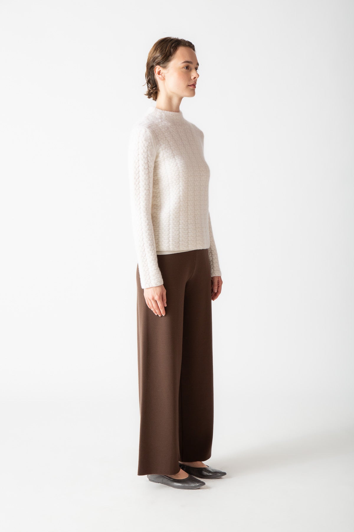 CABLE STITCH MOCKNECK TOP