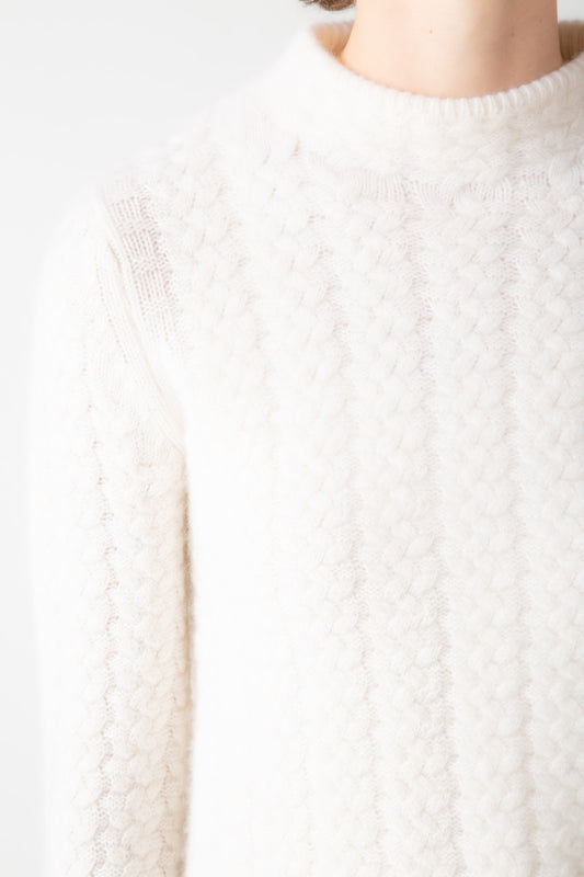 CABLE STITCH MOCKNECK TOP