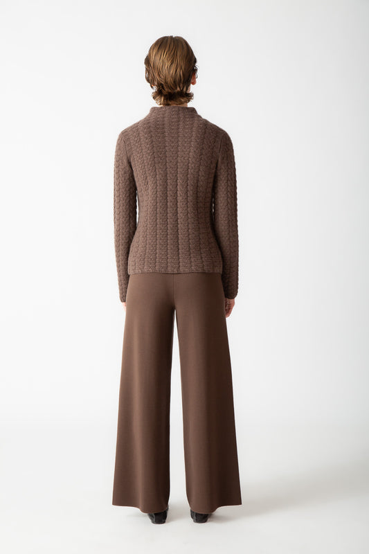 CABLE STITCH MOCKNECK TOP