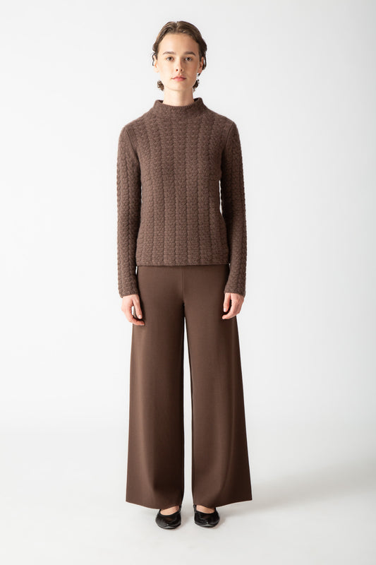 CABLE STITCH MOCKNECK TOP