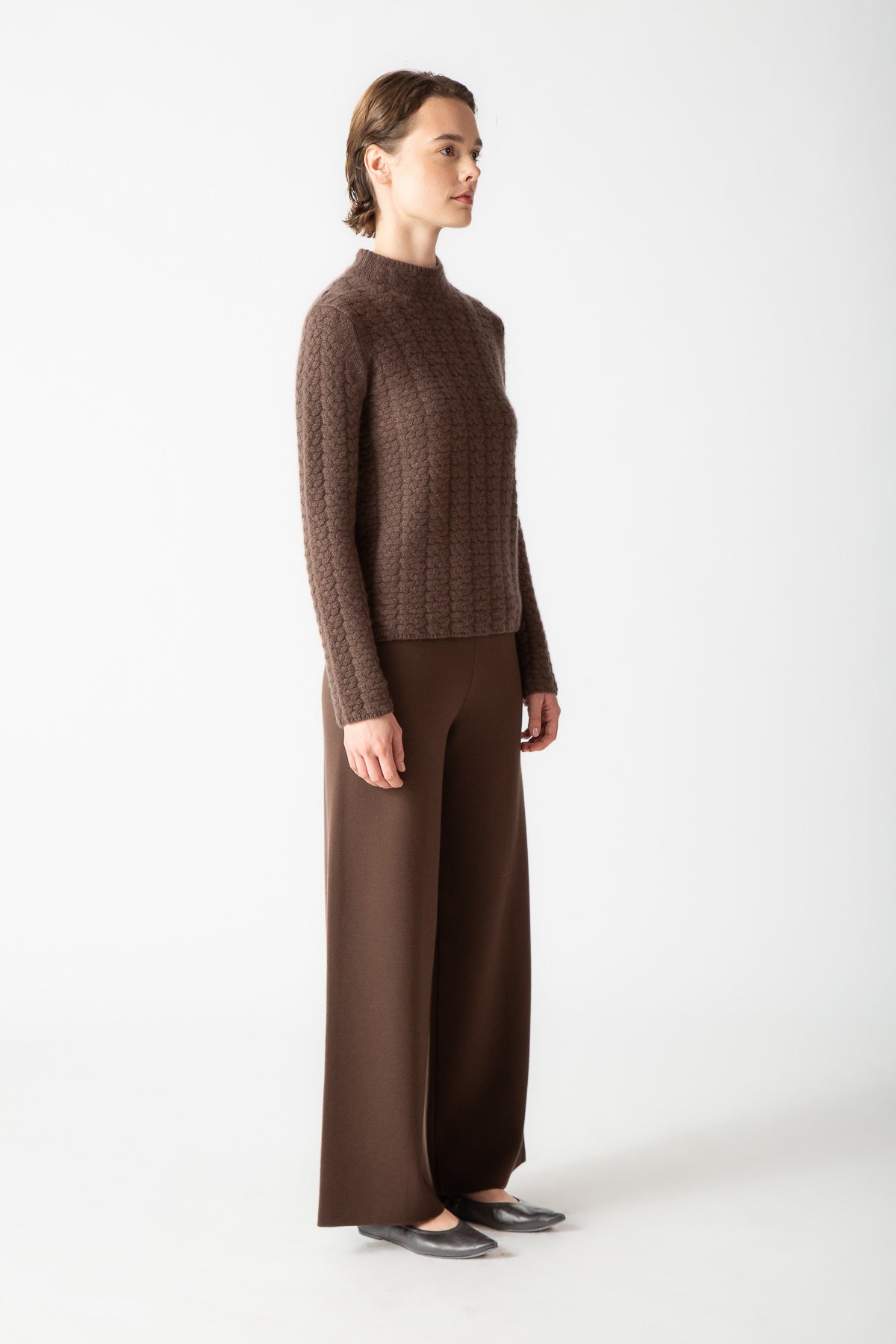 CABLE STITCH MOCKNECK TOP