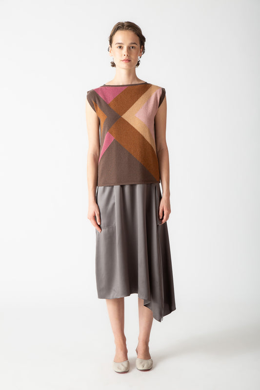 INTARSIA SLEEVELESS TOP