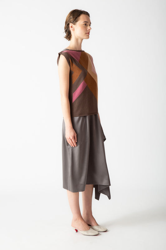 INTARSIA SLEEVELESS TOP