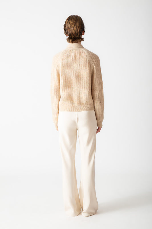 BOUCLE CASHMERE V-NECK CARDIGAN