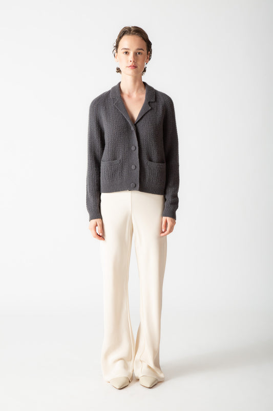 BOUCLE CASHMERE V-NECK CARDIGAN