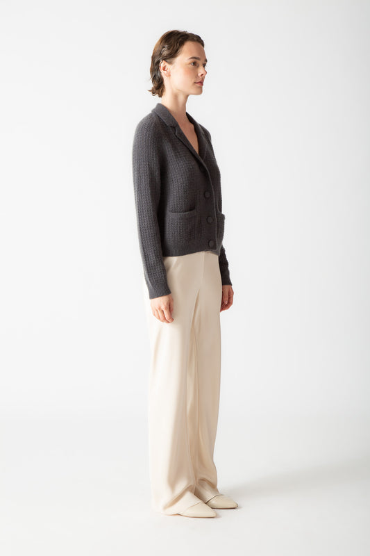 BOUCLE CASHMERE V-NECK CARDIGAN