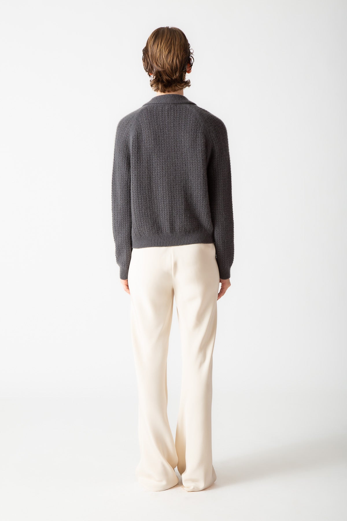 BOUCLE CASHMERE V-NECK CARDIGAN
