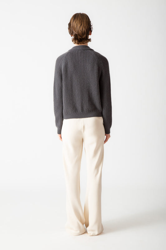 BOUCLE CASHMERE V-NECK CARDIGAN