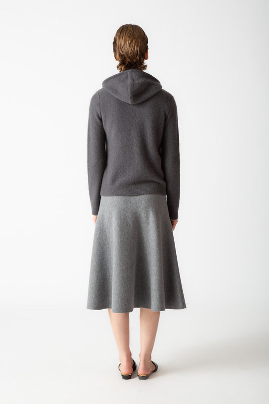 BOUCLE FULL-ZIP HOODIE CARDIGAN