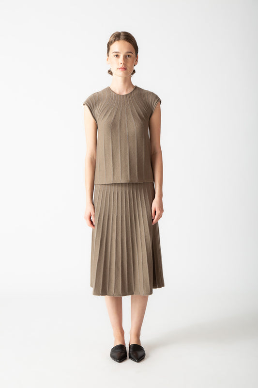 SHEER PINSTRIPE A-LINE SKIRT