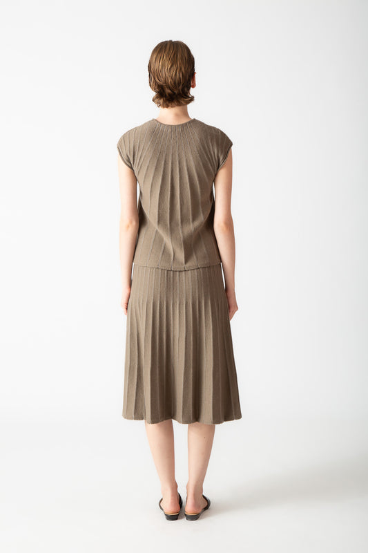 SHEER PINSTRIPE A-LINE SKIRT