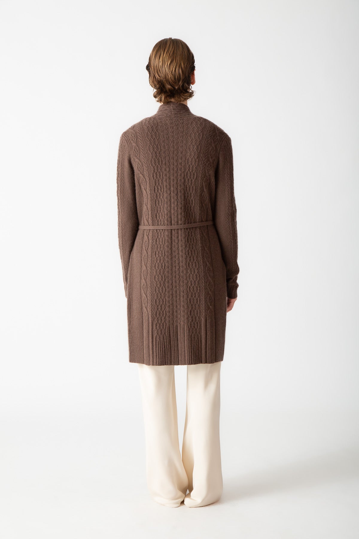 OPEN FRONT CABLE CARDIGAN