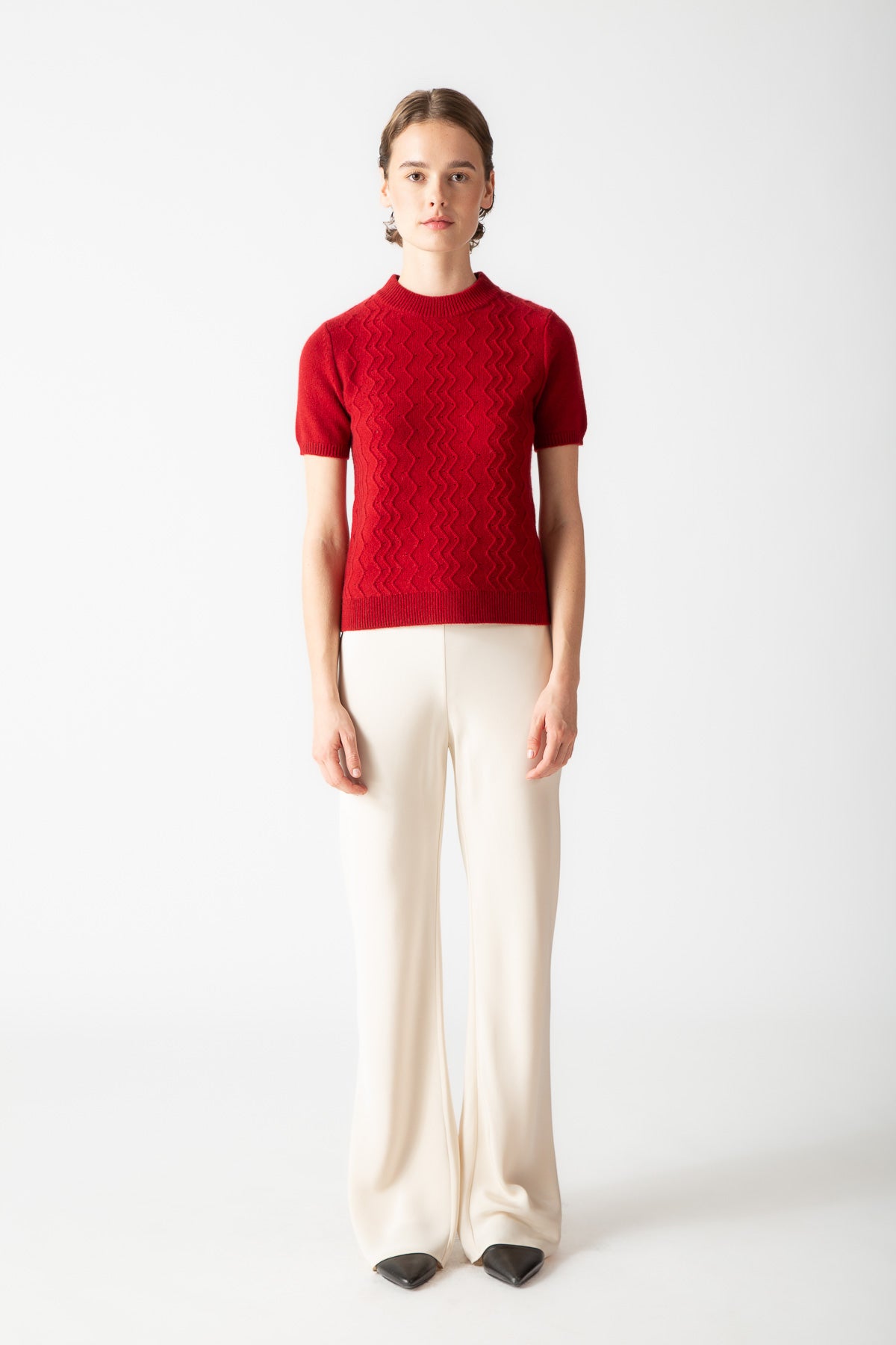 TEXTURED MOCKNECK TOP